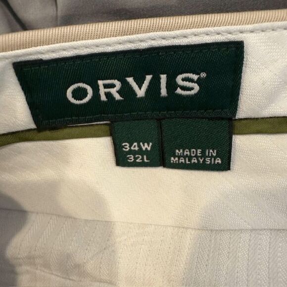 Orvis Ultimate Khakis Plain Front Pants Chinos Casual or Dress Pants Size 34x32 - Picture 7 of 14